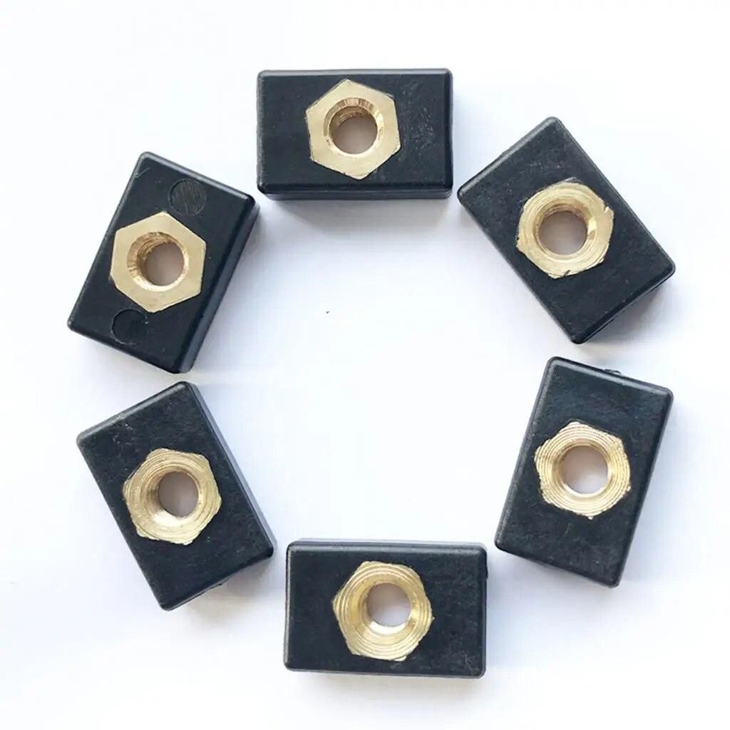 6pcs M6 Copper Nut  Nylon Hardware for Kayak Boat Mariner Trail Rail