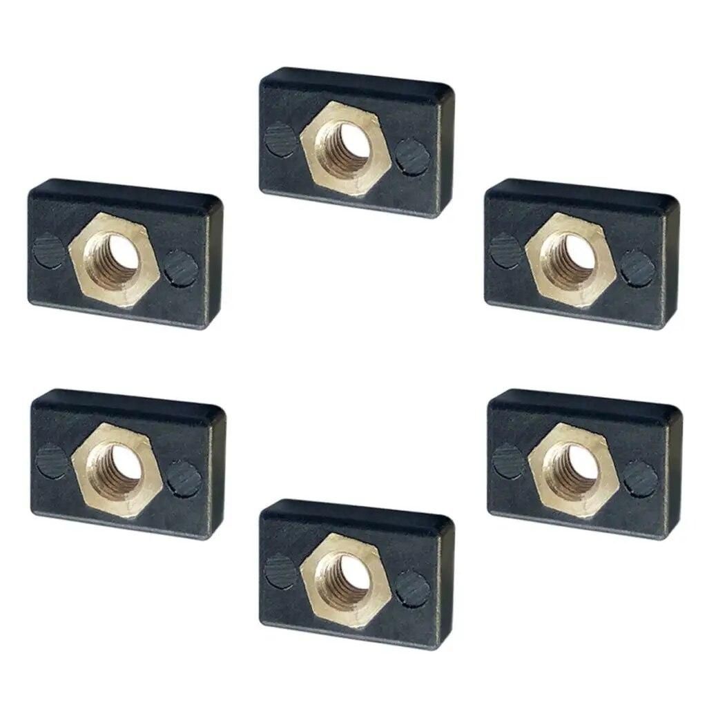 6pcs M6 Copper Nut  Nylon Hardware for Kayak Boat Mariner Trail Rail
