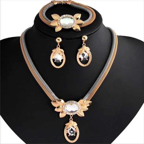 Magnificent Jewelry; Gold Earrings, Necklace, Ring &Bracelet