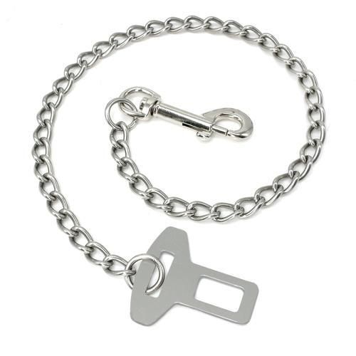 Stainless Steel Dog Chain Leash Dog Car Seat Belt Safety Pet  Vehicle Seatbelt Dog Supplies Safety Lever Auto Traction Products