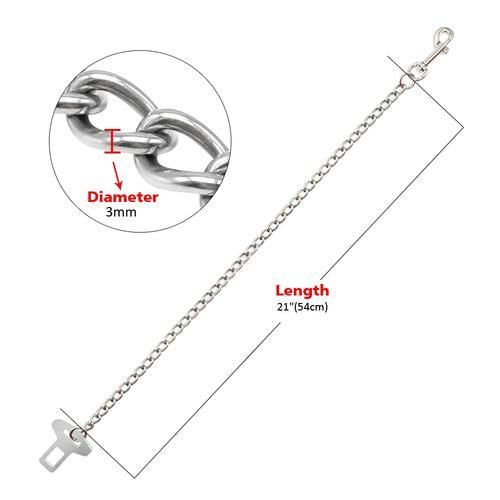 Stainless Steel Dog Chain Leash Dog Car Seat Belt Safety Pet  Vehicle Seatbelt Dog Supplies Safety Lever Auto Traction Products