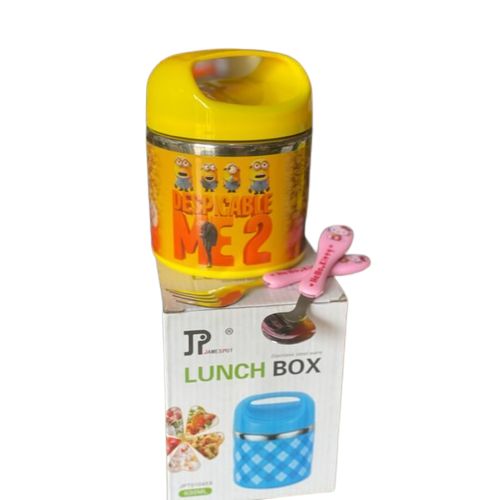 Single Layer Character Mini Food Flask With Free Cut;ery
