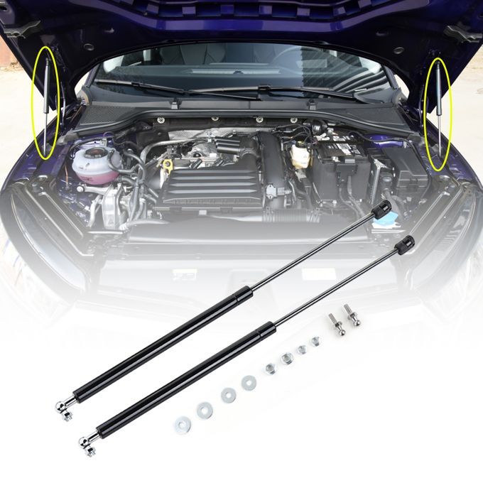 2Pcs Carbon Steel Front Hood Lift Support Hydraulic-Black