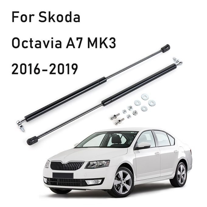 2Pcs Carbon Steel Front Hood Lift Support Hydraulic-Black