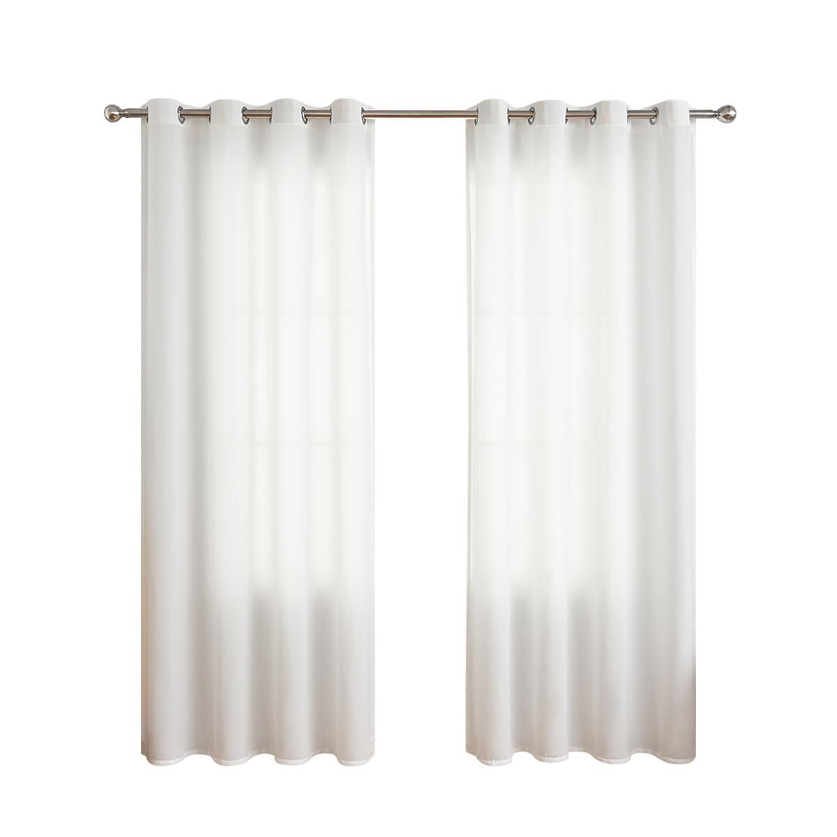 2PC Curtains Household Blackout Phantom Veils Translucent Light Transmission Protect Privacy Can be Worn Rods