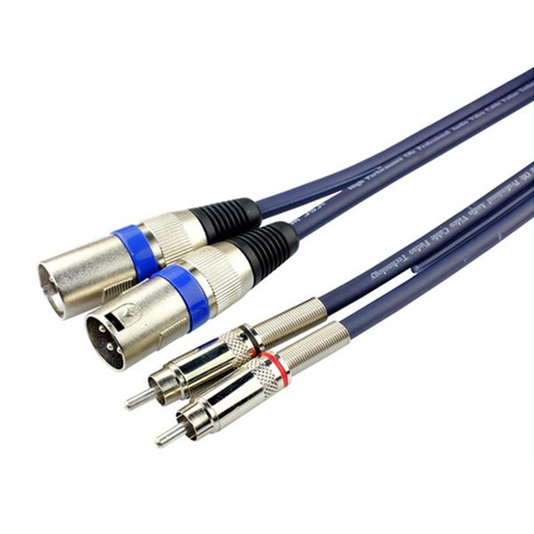 Dual XLR Male Connectors To Dual RCA Male Connectors Cable