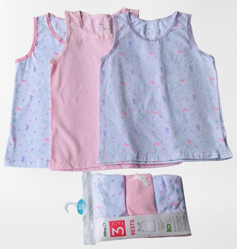 Girls Colored Vest - 3pcs