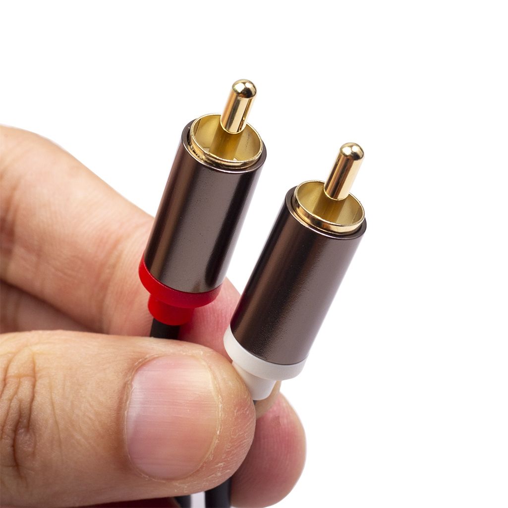 2 X RCA To 2 X RCA Gold-plated Audio Cable, Cable Length:1m(Black)