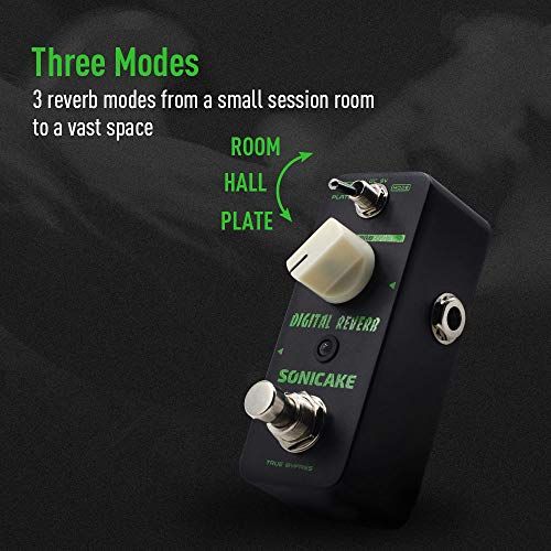 SONICAKE Reverb Pedal Reverb Guitar Pedal 3 Modes Room Hall