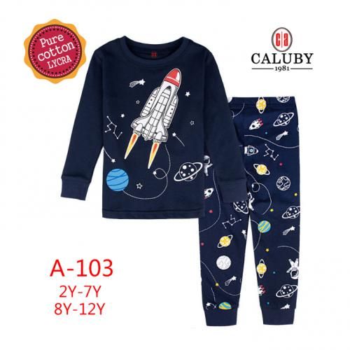 Space , Pajama Set For Children 2yrs-12yrs