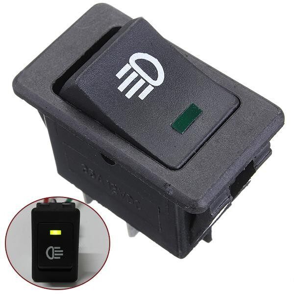 12V 35A Car Truck Boat Fog Light Rocker Switch LED Light Dash Board Toggle 4Pin Green