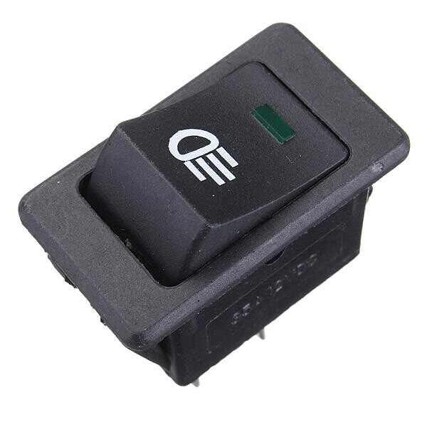 12V 35A Car Truck Boat Fog Light Rocker Switch LED Light Dash Board Toggle 4Pin Green