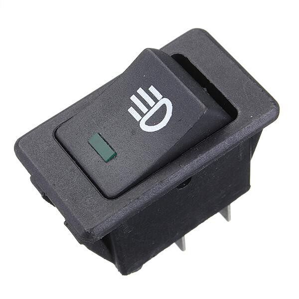 12V 35A Car Truck Boat Fog Light Rocker Switch LED Light Dash Board Toggle 4Pin Green