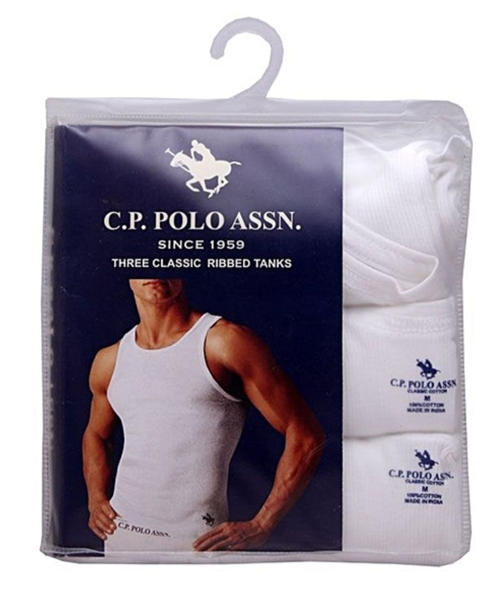 C.P. POLO ASSN SINGLET PACK 3-in-1- White