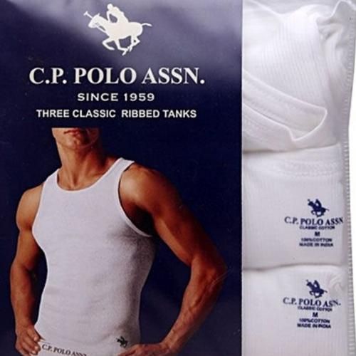 C.P. POLO ASSN SINGLET PACK 3-in-1- White