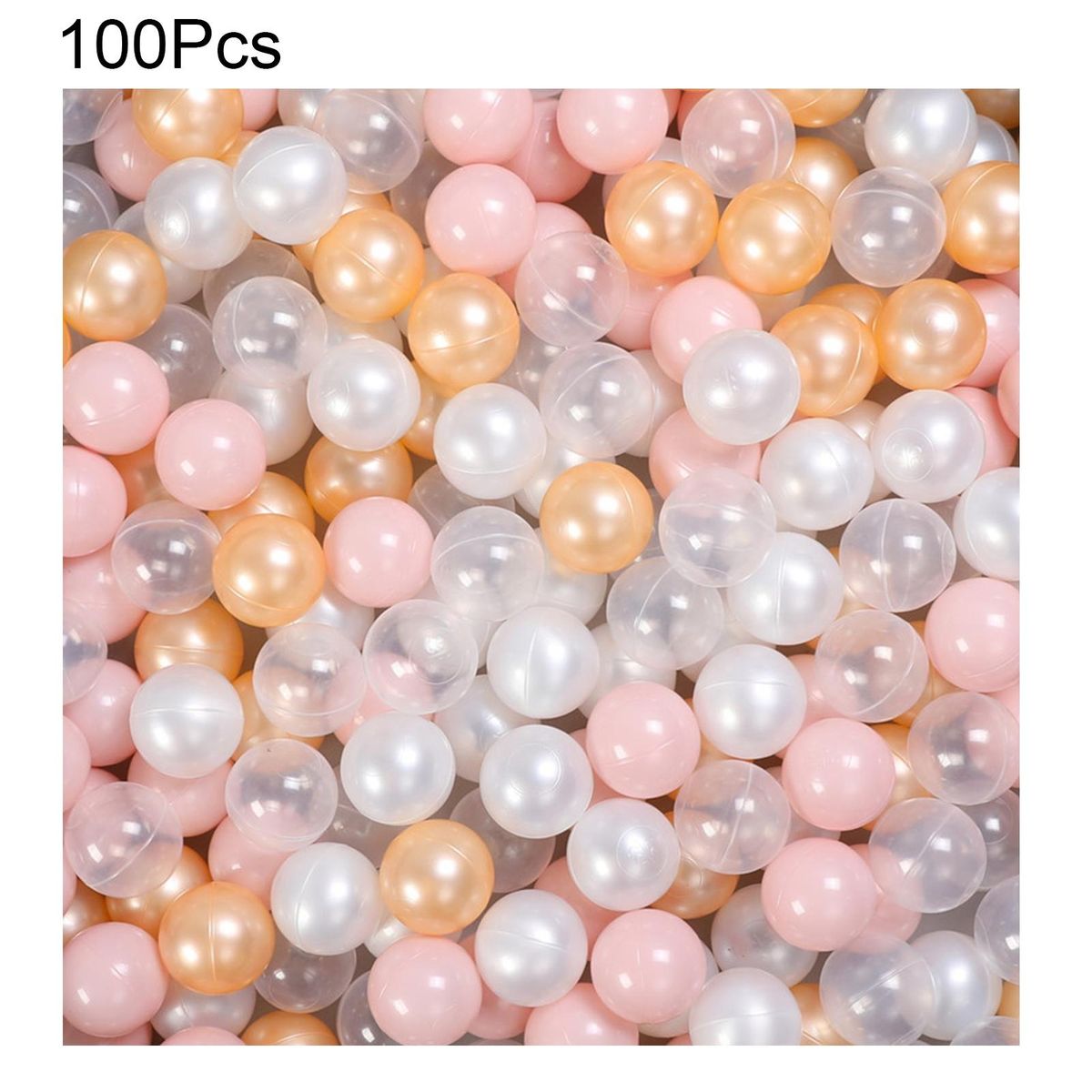 100Pcs Pit Balls Colorful Design Ocean Balls Pink White