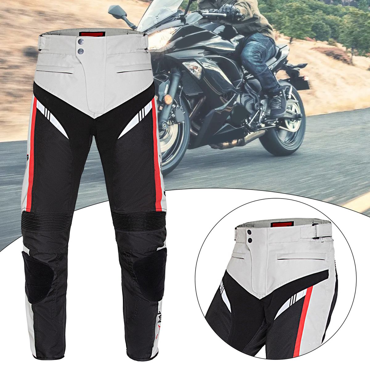 Motorcycle Pants Men Outdoor Motorbike Trousers Grey