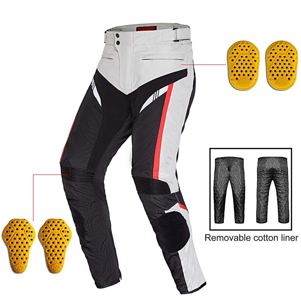 Motorcycle Pants Men Outdoor Motorbike Trousers Grey