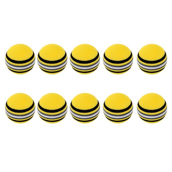 10Pcs Yellow EVA Foam Sponge Soft Golf Ball Swing Practice Yellow