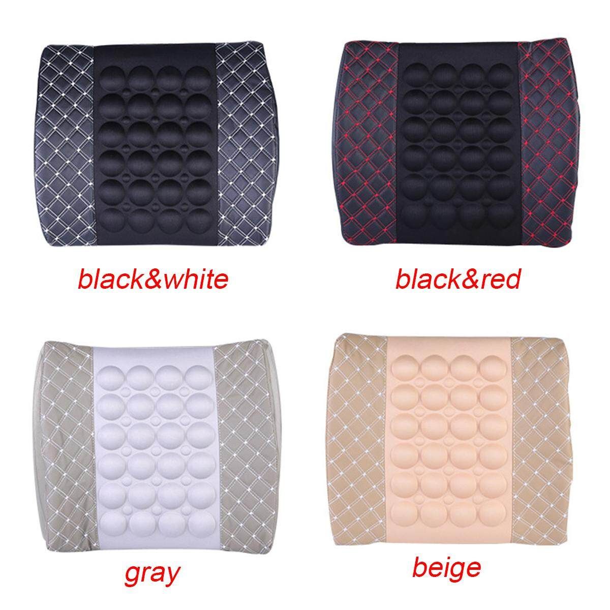 12V Gray Car Seat Chair Back Electric Massage Lumbar Waist Pad Grey
