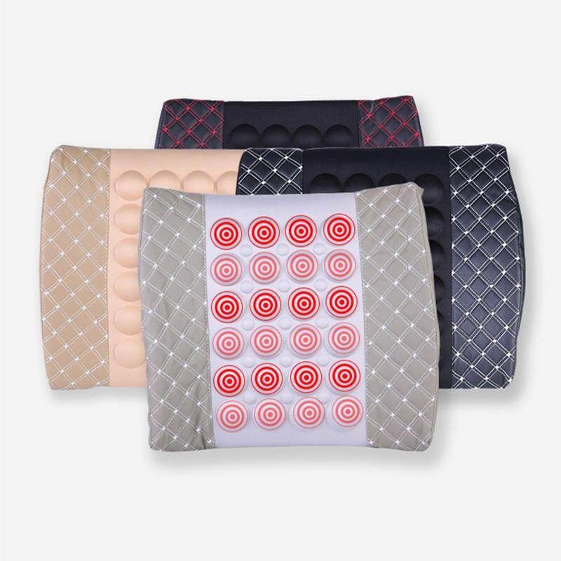 12V Gray Car Seat Chair Back Electric Massage Lumbar Waist Pad Grey
