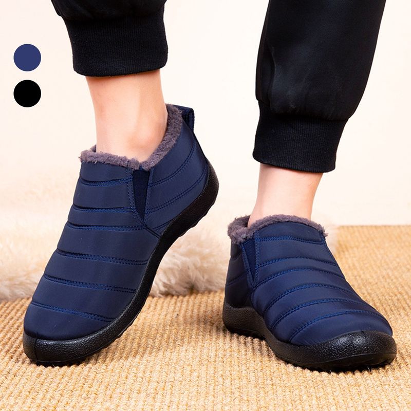 Winter Men Soft Sole Thick Plush Liner Warm Snow Boots-Blue