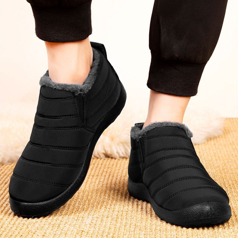 Winter Men Soft Sole Thick Plush Liner Warm Snow Boots-Blue