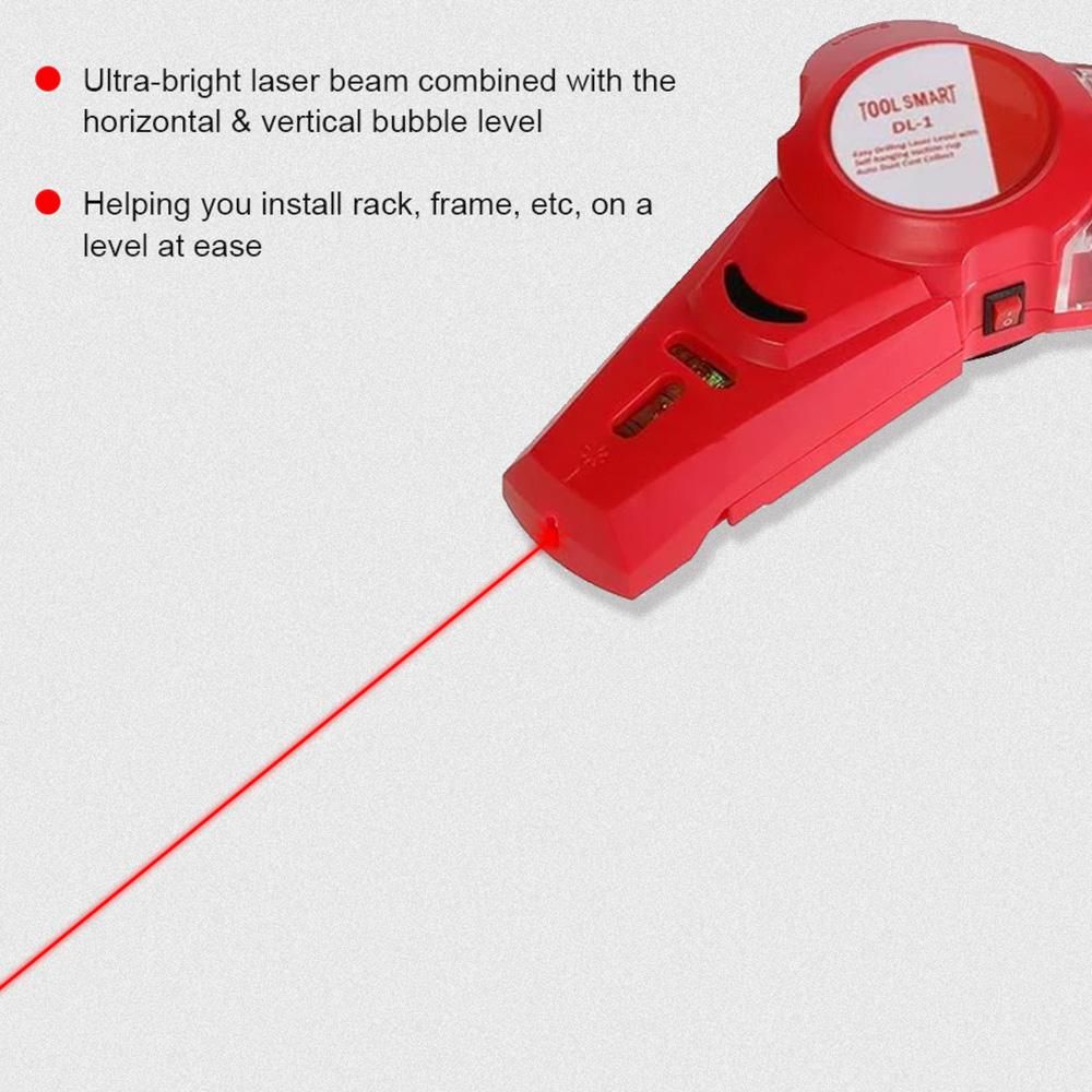 Portable Detachable Dust Collector 2 In 1 Wall Electric Drilling Dust Collector Catcher Horizontal Line Laser Locator with Spirit-Bubble Easy Aligning Simple Attachment to the Wall