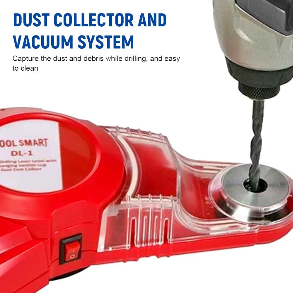 Portable Detachable Dust Collector 2 In 1 Wall Electric Drilling Dust Collector Catcher Horizontal Line Laser Locator with Spirit-Bubble Easy Aligning Simple Attachment to the Wall
