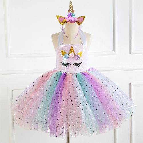Girls' Dress [Single Horn*Starry Sky*Send Headwear]-420
