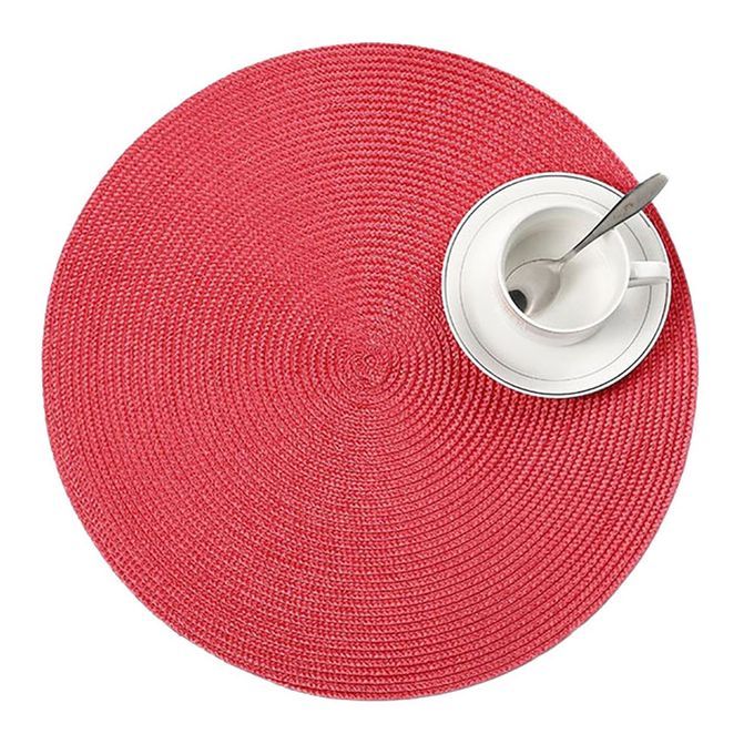 Summer Ice Silk Car Breathable Anti-Slip Steering-Black Red