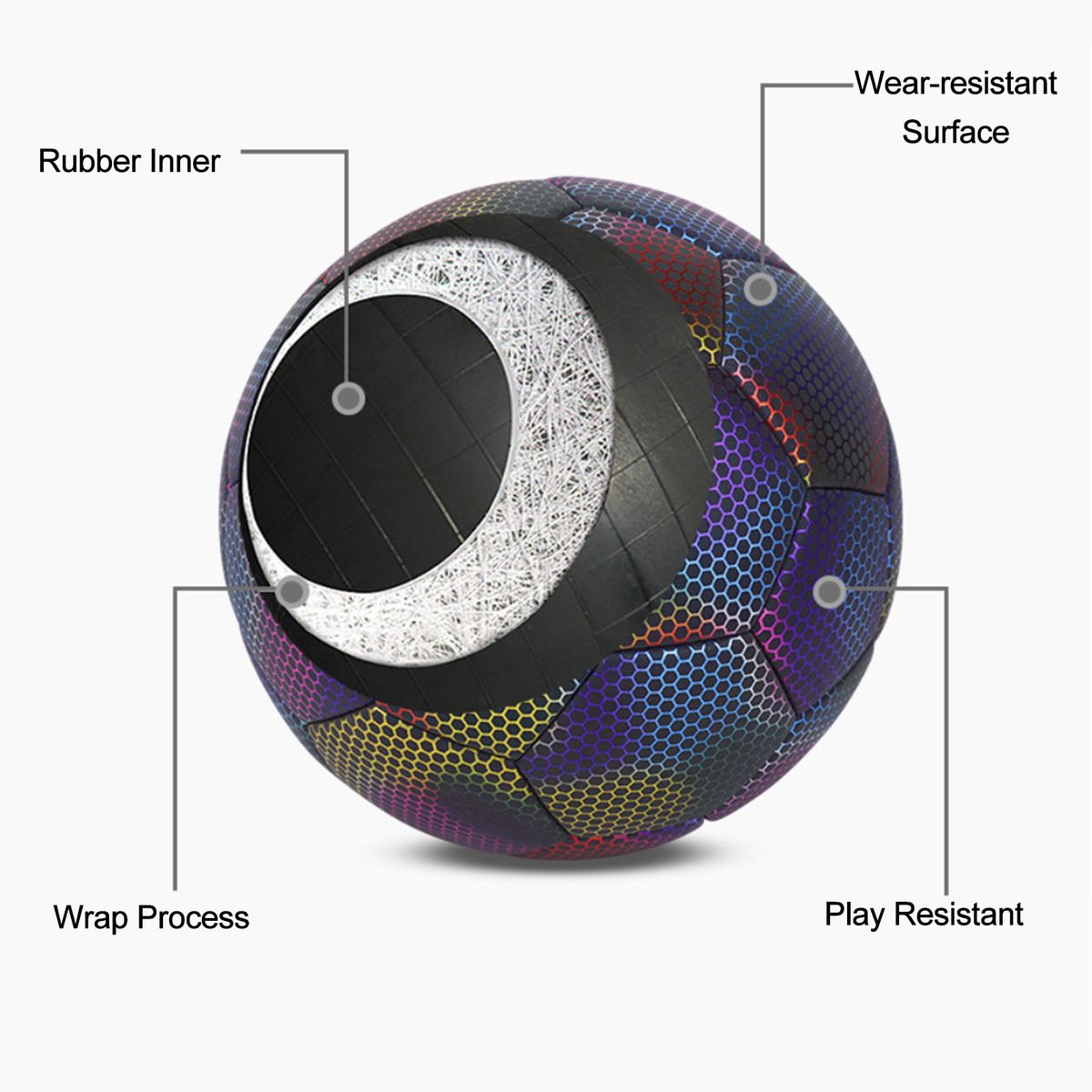 Reflective Football Wear-resistant Anti-slip Glow In The