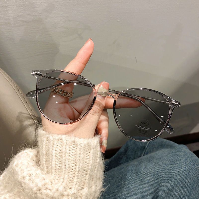 (C1)Photochromic Myopia Glasses Women's Anti Blue Light Clear Glasses Frame