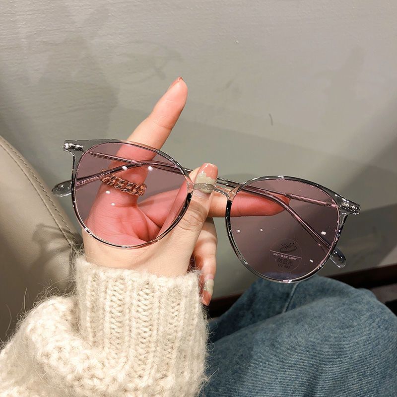 (C1)Photochromic Myopia Glasses Women's Anti Blue Light Clear Glasses Frame