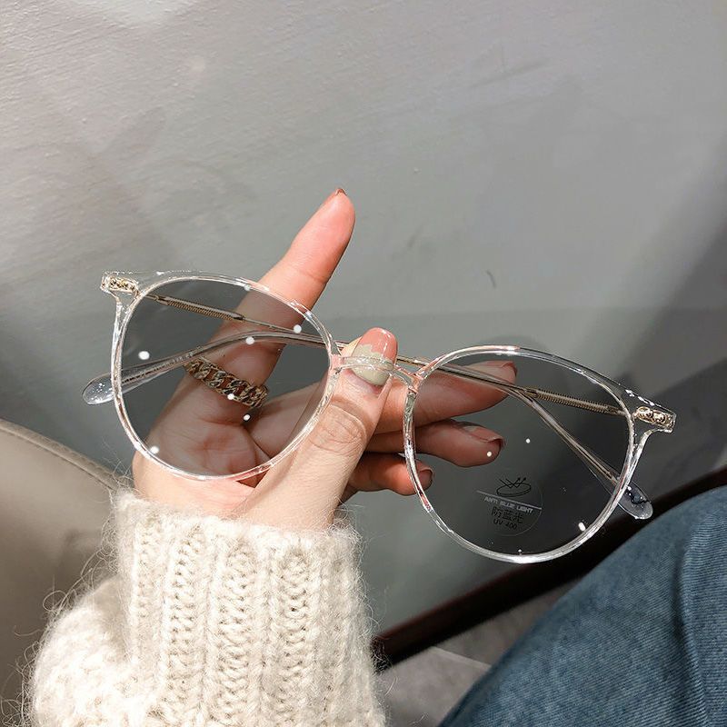 (C1)Photochromic Myopia Glasses Women's Anti Blue Light Clear Glasses Frame