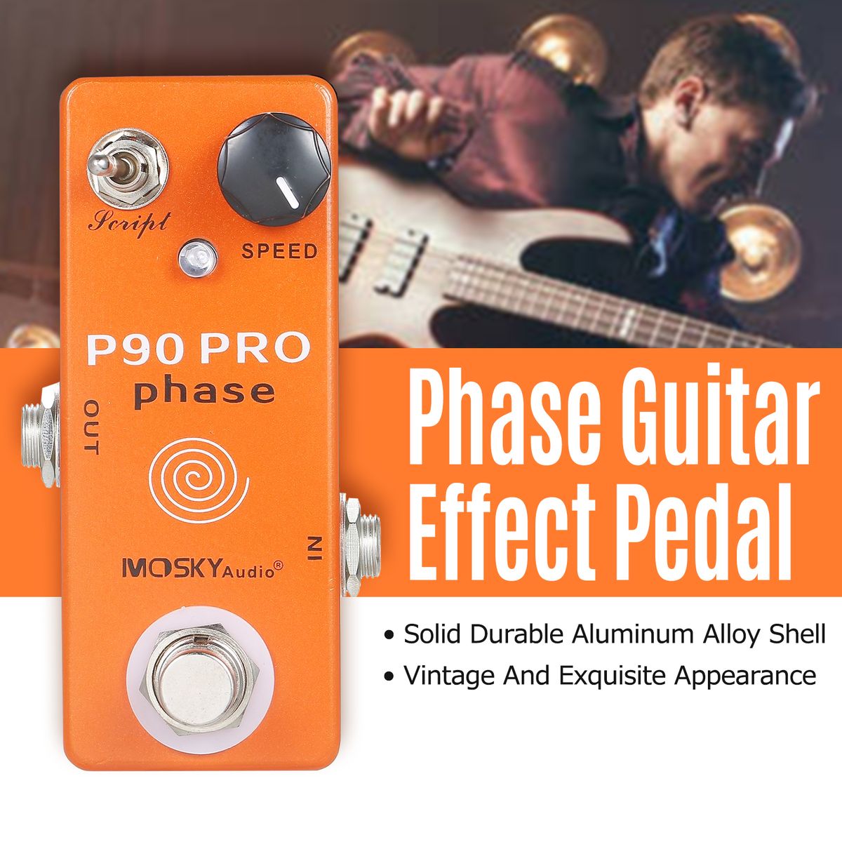 MOSKYaudio P90 PRO PHASE Phaser Pedal Guitar Effects Single