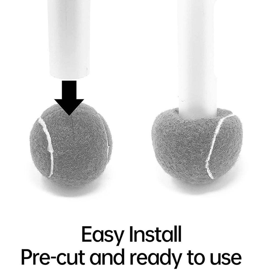 2 PCS Precut Walker Tennis Ball for Furniture Legs and Floor Protection Heavy Duty Long Lasting Felt Pad CoveringBlack