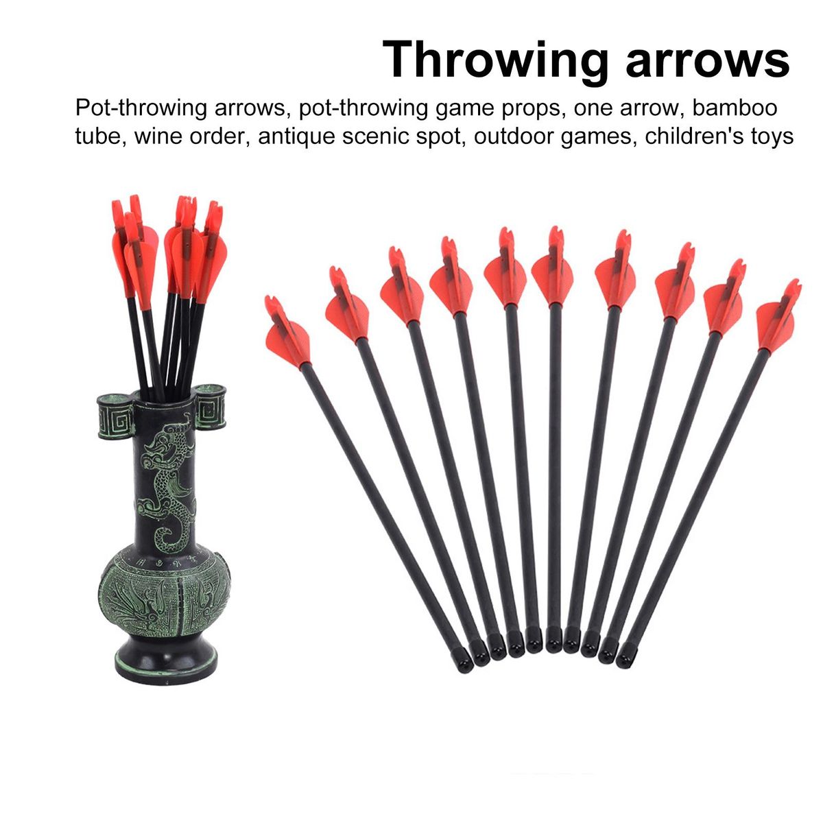 Arrow Game Toy Wide Application Outdoor Sport Fiberglass Bolt Arrow Red Black