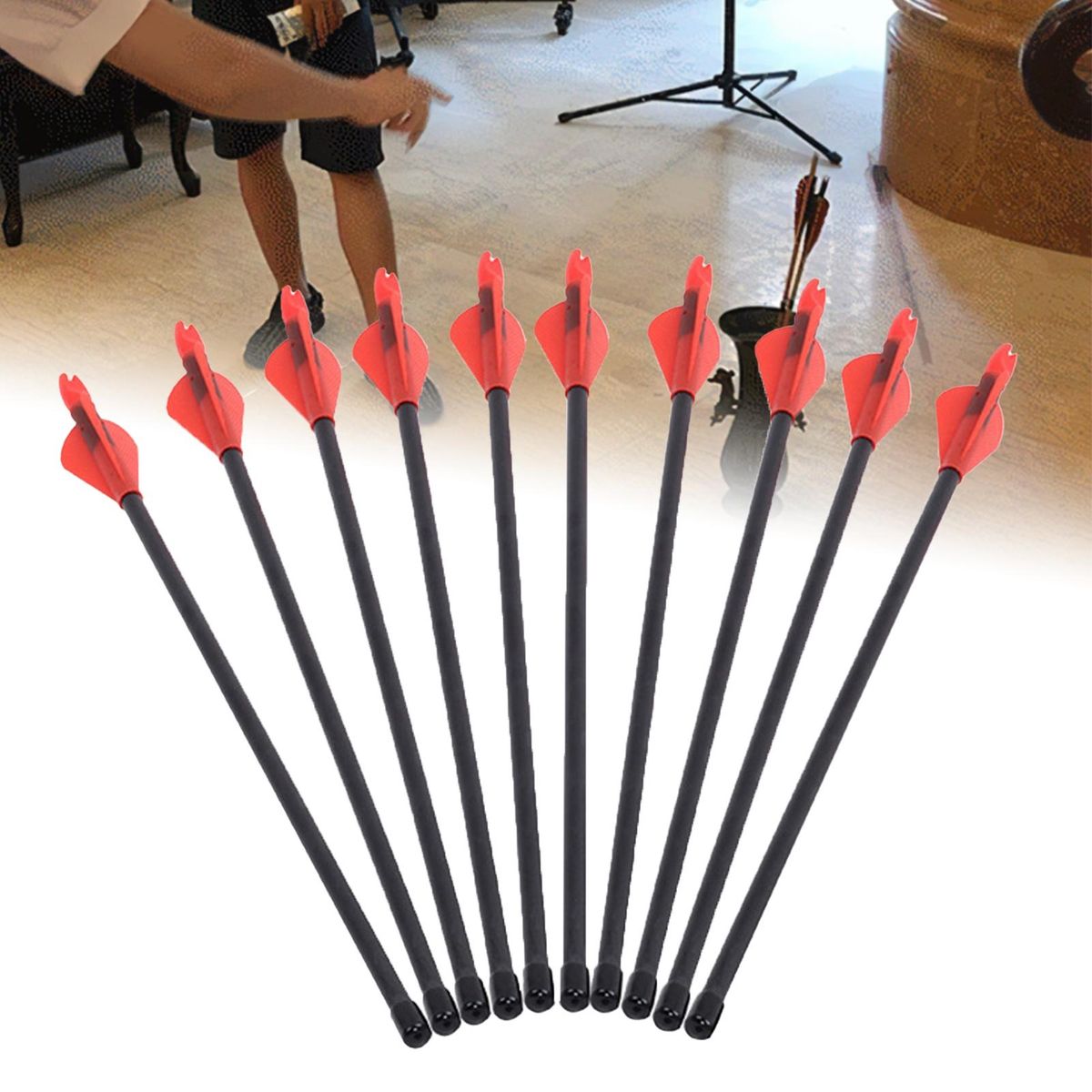 Arrow Game Toy Wide Application Outdoor Sport Fiberglass Bolt Arrow Red Black