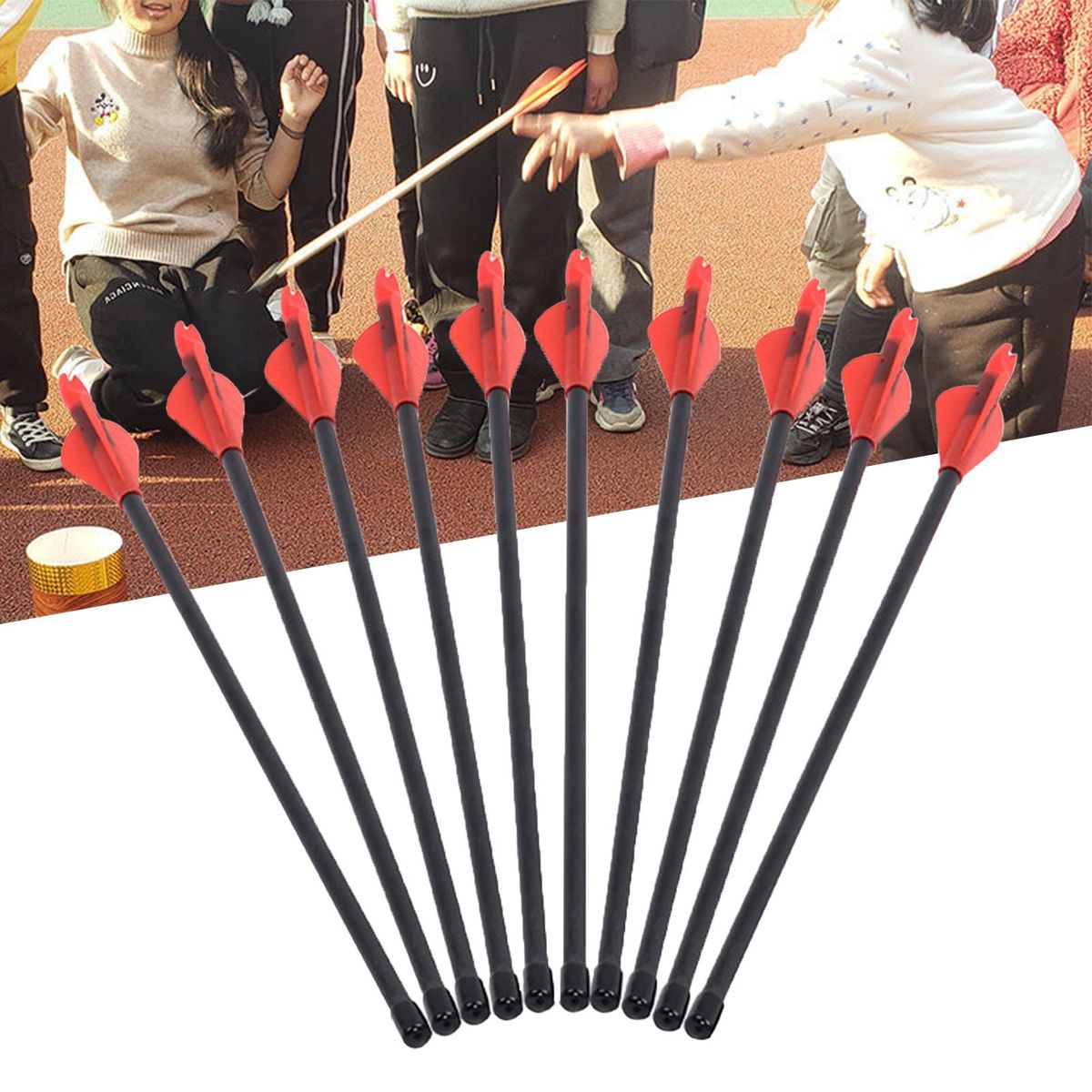 Arrow Game Toy Wide Application Outdoor Sport Fiberglass Bolt Arrow Red Black