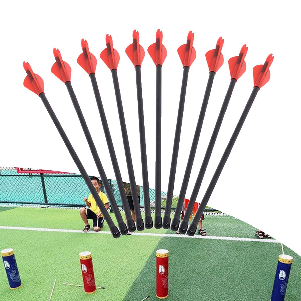 Arrow Game Toy Wide Application Outdoor Sport Fiberglass Bolt Arrow Red Black