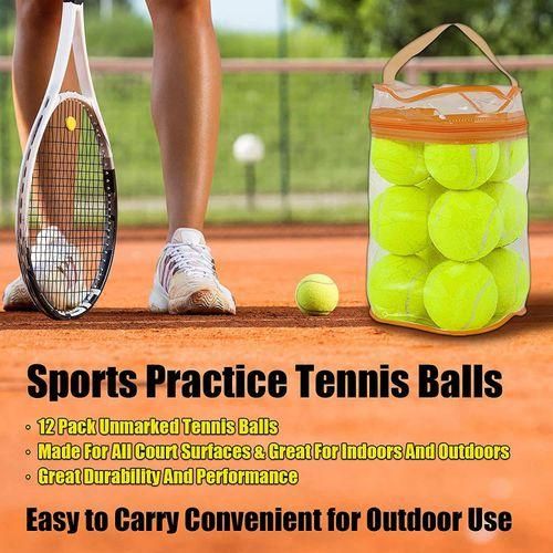 Tennis Balls 12 Pack Durable Pressurized Tennis