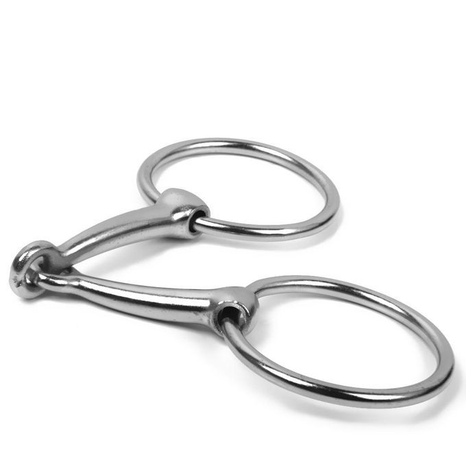 Loose Ring French Link Snaffle Horse Bit Silver  Mouthpiece - 5