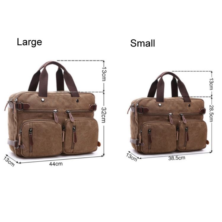 Canvas Business Briefcase Computer Bag, Color: Black Large