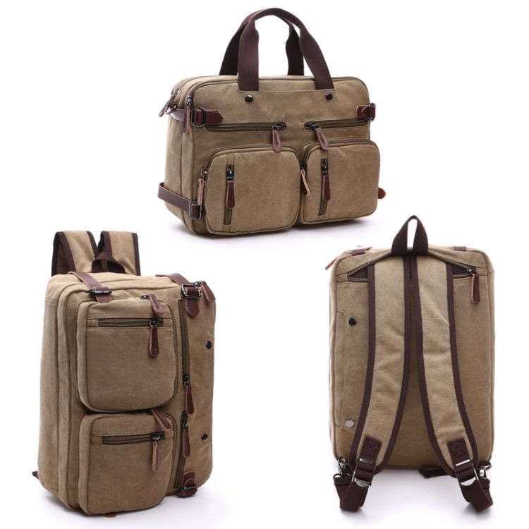 Canvas Business Briefcase Computer Bag, Color: Black Large