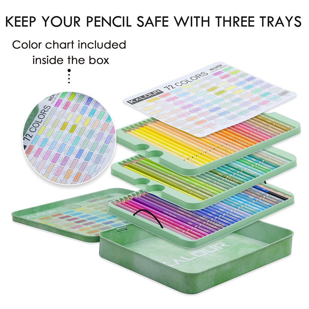 72Pcs Colored Pencil Soft Pastel Sketch Drawing Pencil Set