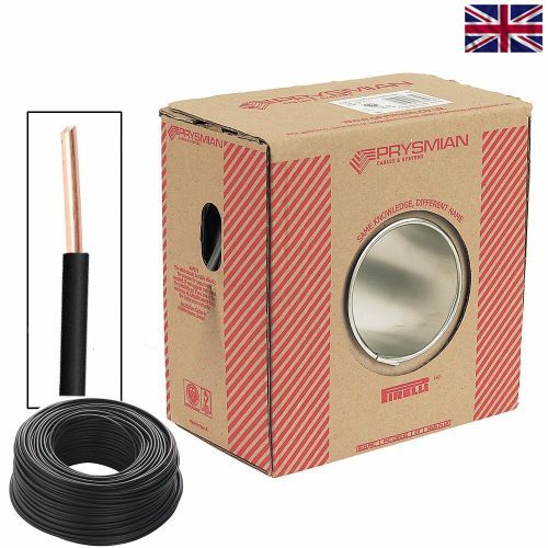 PRYSMIAN Pure Copper Wire 2.5mm², 1.5mm², 100yd -Black (450/750V)