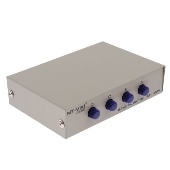 4 Ports Button Network Switch Splitter Hub 4-In 1-Out Or 1-In 4-Out