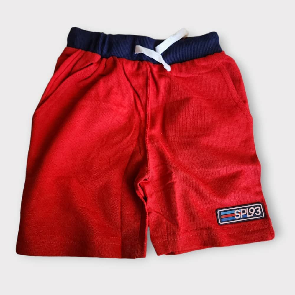 Side Pockets Boy Short - Red