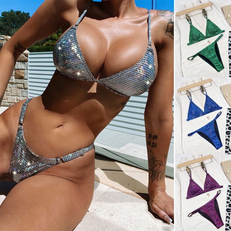 Multicolor Gradient Strap Buckle Sexy Swimsuit